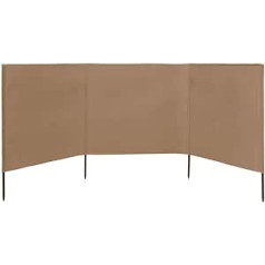 Susany 3-daļīgs vēja aizsardzības audums 400 x 120 cm Taupe Camping salokāms 3 gab. Āra vējstikls stabam Augstums: 150 cm neausts audums un koka stabs