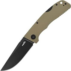 SCHNITZEL KVAR Outdoor Pocket Knife - Swedish Steel - G-10 Handles - Bushcraft Folding Knife - EDC Knife Leisure Knife Adult - §42A Compliant (Sand, Blackwashed)