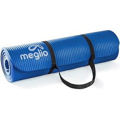 Meglio neslīdošs jogas paklājiņš - Pilates paklājiņš - 10 mm biezs NBR putas - jogai, pilates, fitnesa treniņiem un meditācijai - pieejams 4 bezmaksas pārnēsāšanas siksniņās