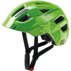 Cratoni Maxster Kid velosipēda ķivere, izmērs S/M 51-56 cm Dino Green Gloss + Patches