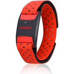 FITCENT pulsa aproce ar Bluetooth Ant+, optiskais pulsa sensors, ūdensizturīgs IP67, saderīgs ar Wahoo, Strava, Peloton, Zwift, DDPYoga lietotnēm