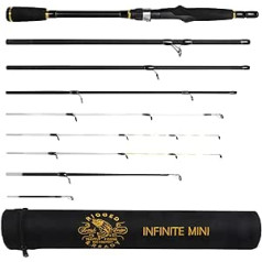 Rigged un gatavs spining Baitcast Travel makšķere 10 in 1 Combination Rod Infinite Mini Viegls Kompakts Spin-Cast Saltwater Saldūdens Bass Carp makšķere