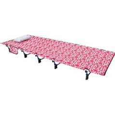 ChengBeautiful Folding Camping Bed for Outdoor Camping Bed Folding Lounger for Camping Hunting (Colour: Pink, Size: 200 x 70 x 17 cm)