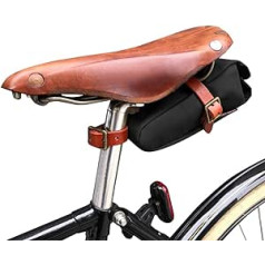 TOURBON Canvas Bike Seddle Bag Road Bike Seat Bag Melns