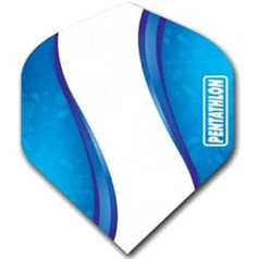 US Darts Pentathlon Standard Blue & White Dart Flights - 100 Micron - 3 Sets (9 Flights)