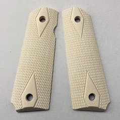 Aibote Replacement for Imitation Ivory with Double Diamond 1911 Pistol Grips Custom DIY EDC Pistol Knife Grips Full Size Material Fits Most Comanders, Standard 1911 Models