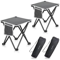 2 Pack Camping Stools, 13.7 Inch Portable Folding Stool for Outdoor Walking, Hiking, Fishing, 400lb Capacity with Carry Bag