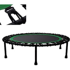 TE-Trend 100 cm Mini Trampoline as Fitness Equipment for Home, Exercise Bike for Weight Loss Device with Extra Quiet Bungee Rubber Bands Promotes Your Fitness Colour Black Green