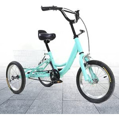 14 Inch Children's Tricycle with Shopping Basket Single Speed Children's Bicycle Children's Tricycle 3-Wheel Tricycle Children's Tricycle for Children Single Speed Tricycle, Suitable for 5-6 Years