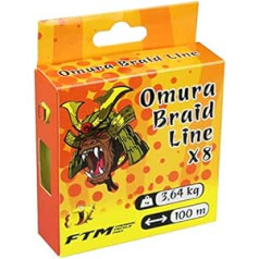 Fishing Tackle Max Unisex - Adult 10C8800208C10 FTM Omura Braid 0.08 mm 3.64 kg 100 m 8800208 Braided Line Ultra Light Fishing, Colourful, Normal