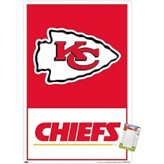 Trends International NFL Kanzassitijas Chiefs Logo 21 Wandposter, 37,4 x 56,8 cm, augstākās kvalitātes plakāts un passepartout komplekts