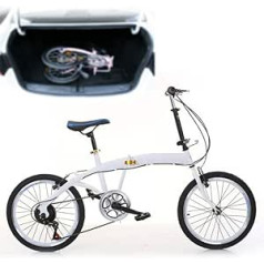 20 Inch Folding Bike Folding Bike Folding Bike Folding 7 Speed Bicycle Bike Adjustable Double V Brake White