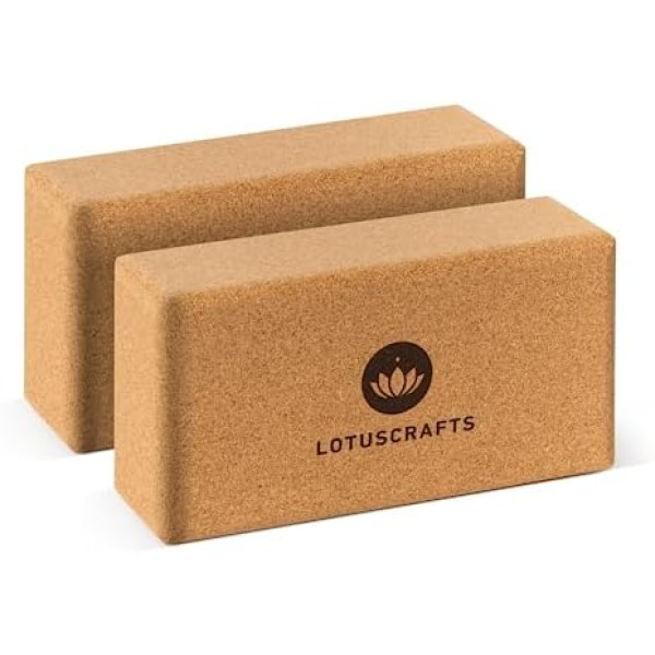 Lotuscrafts Yoga Block Cork Supra Grip - ekoloģiski ražots - Jogas bloks izgatavots no dabīgā korķa - Korķa bloks jogai un pilates - Jogas bloks iesācējiem un pieredzējušiem lietotājiem