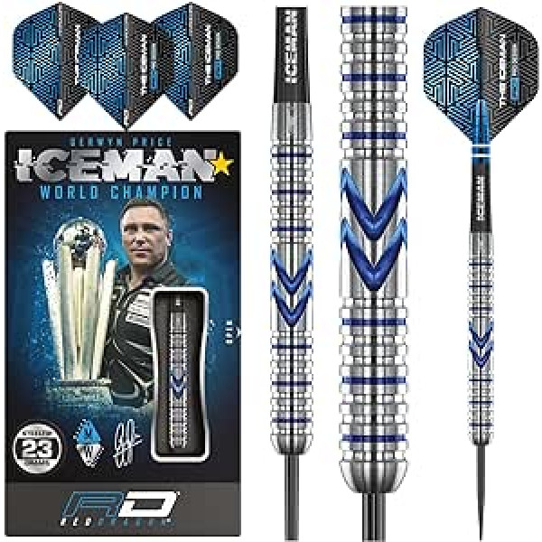 RED DRAGON Gerwyn Price Iceman Midnight Edition Premium volframa šautriņu komplekts ar lidojumiem un vārpstām