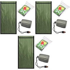 INOOMP 2Pcsbag Abenteuer Thermal Notfall Schlafen Wandern Warmhalten Reisehilfe Erste Matte Tragbarer Outdoor-Aluminiumsack Bequemer Film Überlebensschutzbeutel Leichte Wärme