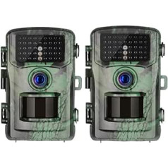 2-Pack Wildlife Camera, 1080P 16MP, 120° Wide Angle Motion Sensor View, 0.2s Trigger Speed, Hunting Camera, Waterproof IP56 Night Vision for Outdoor Wildlife Surveillance