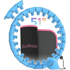 JLoibao Weighted Hula Circle for Adults Weight Loss, Infinity Hoop Fit Plus Size 51 Inches, Includes 27 Removable Links and Waist Trainer for Women