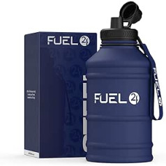 Fuel24 nerūsējošā tērauda krūze - 1,3 vai 2,2 litru ūdens pudele - īpaši spēcīga BPA bez noplūdes - liela sporta pudele, 1,3 l, 2,2 l, metāla pudele - krāsu opcijas