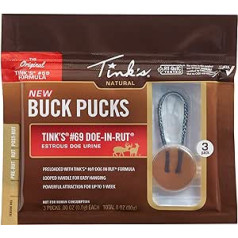 TINK'S #69 Doe-in-Rut Buck Pucks | Estrous Doe Urīns | Iepakojumā 3