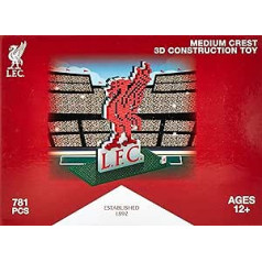 FOCO oficiālais licencēts Liverpool FC BRXLZ Bricks 3D futbola kluba Crest logotipa celtniecības komplekts