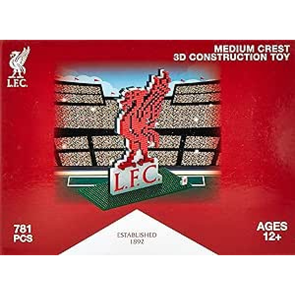 FOCO oficiālais licencēts Liverpool FC BRXLZ Bricks 3D futbola kluba Crest logotipa celtniecības komplekts