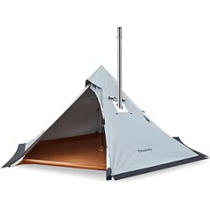 KingCamp ANIZO 320 Teepee Tent for 1-2 People, Pointed Roof Tent with Chimney, Indian Tent for Camping, Hiking, UV Protection, Ridge Tent, Pyramid Tent, Camping Tent, Family Tent