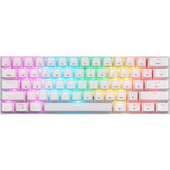 Bezvadu mehāniskā tastatūra Motospeed SK62 White (zils slēdzis)