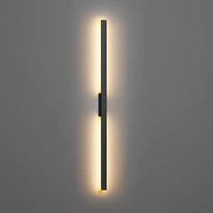 Klighten Long Wall Light LED Outdoor Indoor 36 W 2250 lm Outdoor Wall Light Ūdensizturīgs IP65 Outdoor Lamp Sienas lampa Garden Patio Garāžas ieejai, 144 cm, Silti Balts 3000 K, Melns