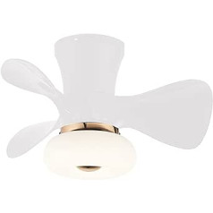 Lixada LED griestu ventilators ar apgaismojumu 30 W īpaši kluss ventilators ar gaismu, 3 krāsu temperatūras un 6 vēja ātrumi, taimeris un reversa funkcija guļamistabai, viesistabai, ēdamistabai, balta