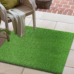 XLX TURF 50,8 x 81,3 cm große Kunstrasenmatte für drinnen und draußen, niedriger Flor, realistisch, Kunstrasen, Türmatte, Dekoration, Terrasse, Balkon, Veranda, Hinterhof, Hundegras, Urinierunterlage