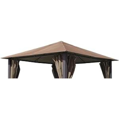 GRASEKAMP Qualität seit 1972 Replacement Roof for Paris Gazebo 3 x 3 m Taupe Tarpaulin Cover Garden Gazebo