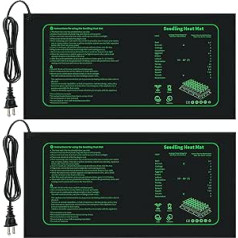 LOCONHA Heizmatte für Saatgut, 25,4 x 52,7 cm, wasserdichtes Heizkissen für Zimmerpflanzen, Keimung, 2 Stück