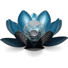 Navaris LED saules Lotus Lantern — silti balta uzlādējama — Lotus Blossom saules lampa ar lielisku gaismu, pateicoties Break Glass Look — dārza dekorācijas saules gaisma