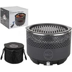 Summit B&Co Alfresco Smokeless Grill Slate Gray su patogiu nešiojimo krepšiu