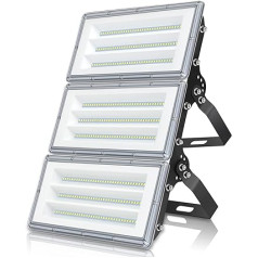 TASINUO LED āra prožektors, 300 W, 1 iepakojums, LED priekšējais lukturis 3 vienā, 30000 lm, īpaši spilgts āra prožektors, 7000 K vēsi balts LED prožektors, IP67 ūdensizturīgs ar 180° rotāciju dārzam,