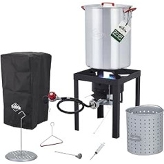 Hike Crew 50,000 BTU Outdoor Propane Turkey Fryer Kit - Complete Set Includes 30qt Pot Ant Strainer Basket, 12