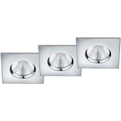 Trio Leuchten Zagros 650610306 LED padziļināto lukturu komplekts no 3 metāla hroma ar 3x 5,5 vatu gaismas diodēm