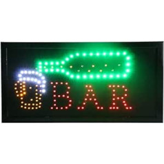 CHENXI jauna animēta bāra neona LED atvērta izkārtne 48 x 25 cm (19 x 10 collas) ieslēgšanas/izslēgšanas slēdzis + piekaramā ķēde, daudzu stilu bāra alus krogs (48 x 25 cm), Y)