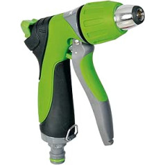 Finely adjustable spray gun with ergonomic handle