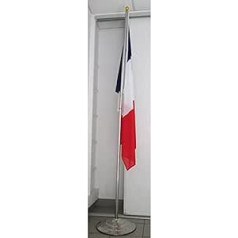 AZ Flag Set Metal Flag Pole with Wall Bracket for Flag with Ball Tip