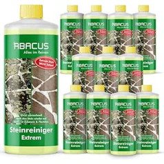 ABACUS® Extreme Stone Cleaner, intensīvs akmeņu tīrīšanas līdzeklis lietošanai ārpus telpām ar tūlītēju efektu, nekavējoties noņem netīrumus, zaļumus, ķērpjus un aļģes uz akmeņiem dažu minūšu laikā, intensīvs akmens tīrīšanas