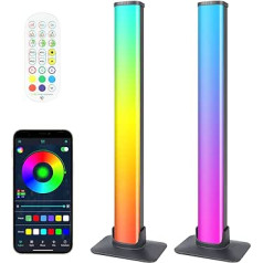 LED gaismas josla, 2 daļas, viedā RGB lampa, aptumšojams apkārtējais apgaismojums, televizora fona apgaismojums, barošana ar USB, mūzikas sinhronizācija, Bluetooth, ar lietotni un tālvadības pulti personālajam datoram, spēlēm, dekorēšanai, 