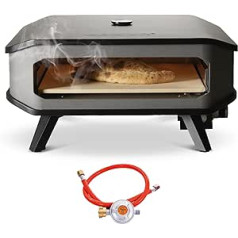 Cozze® 17 Inch Gas Pizza Oven with Thermometer, Pizza Stone, Regulator and Hose 8.0 kW 50 mbar