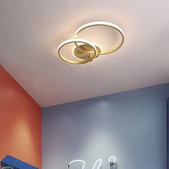 Becailyer modernūs lubiniai šviestuvai 40 W 2 žiedai, reguliuojamas pritemdomas įleidžiamas lubų šviestuvas su nuotolinio valdymo pulteliu Auksinis akrilinis lubų šviestuvas Sietyno apšvietimas svetainei valgomajame miegamajame