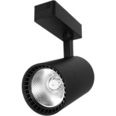 LED veikala lampas celiņa prožektors vienfāzes melns 30w 2250lm silta gaisma 3000k