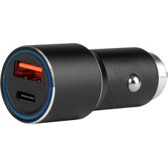 Aluminum car charger PCH PRO-08 USB-C + USB 38W 12V 24V amio-02934