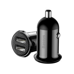 BASEUS Baseus Grain Pro automobilinis įkroviklis 2x USB 4.8A (CCALLP-01) juodas