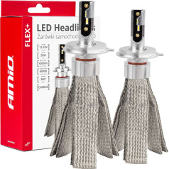 LED automobilių lemputės amio flex+ h4 canbus 6000k 12v 24v amio-03657