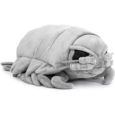 PuffPurrs reālistiska milzu Isopod plīša rotaļlieta, pelēka, 12 collas, mīksta un izturīga, dziļjūras dzīvnieki, dīvains plīša, dāvanas bērniem