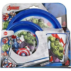 Mīļākā varoņa multfilmas varoņu brokastu komplekts ar šķīvi, krūzi, bļodu, atkārtoti lietojamu plastmasu (Avengers)